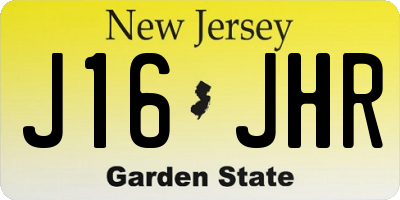 NJ license plate J16JHR