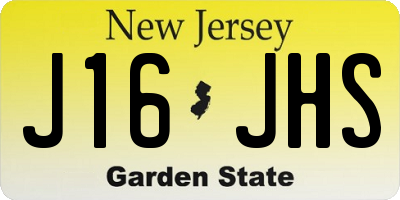 NJ license plate J16JHS