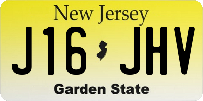NJ license plate J16JHV
