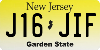 NJ license plate J16JIF