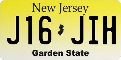 NJ license plate J16JIH