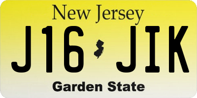 NJ license plate J16JIK