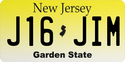 NJ license plate J16JIM