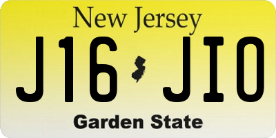 NJ license plate J16JIO