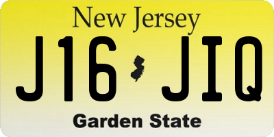 NJ license plate J16JIQ