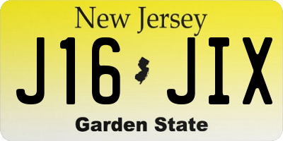 NJ license plate J16JIX