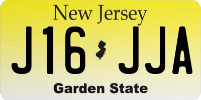 NJ license plate J16JJA