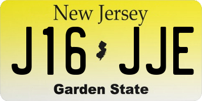 NJ license plate J16JJE
