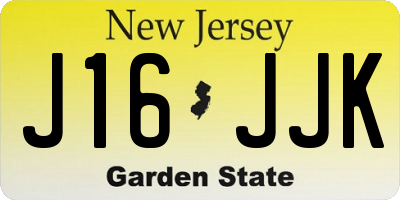 NJ license plate J16JJK