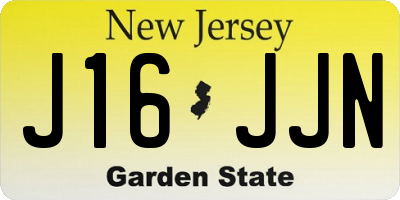NJ license plate J16JJN