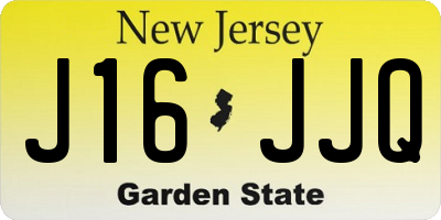 NJ license plate J16JJQ