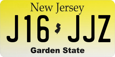 NJ license plate J16JJZ