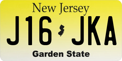 NJ license plate J16JKA