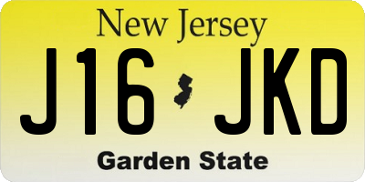NJ license plate J16JKD