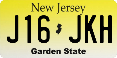 NJ license plate J16JKH