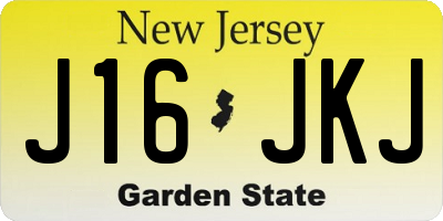 NJ license plate J16JKJ