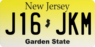 NJ license plate J16JKM