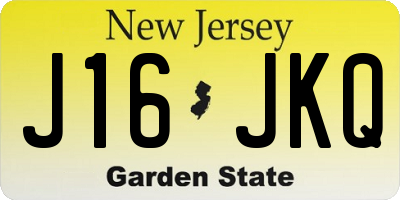 NJ license plate J16JKQ