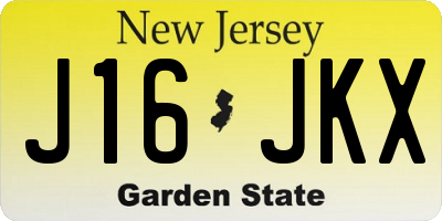 NJ license plate J16JKX