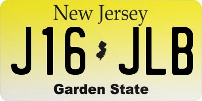 NJ license plate J16JLB