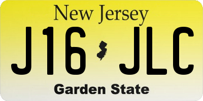 NJ license plate J16JLC