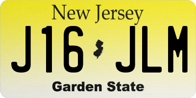 NJ license plate J16JLM