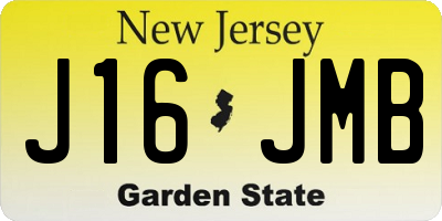 NJ license plate J16JMB