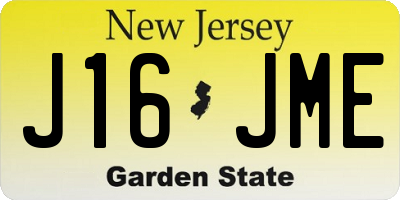 NJ license plate J16JME