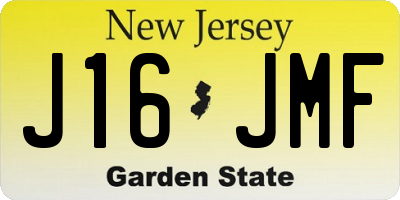 NJ license plate J16JMF
