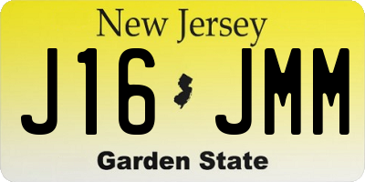 NJ license plate J16JMM