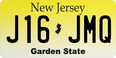 NJ license plate J16JMQ
