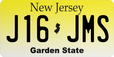 NJ license plate J16JMS