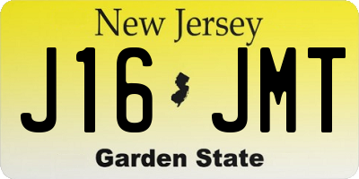 NJ license plate J16JMT