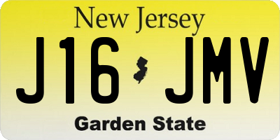 NJ license plate J16JMV