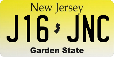 NJ license plate J16JNC