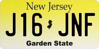NJ license plate J16JNF