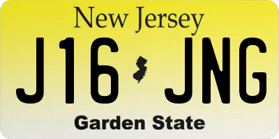 NJ license plate J16JNG