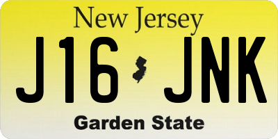 NJ license plate J16JNK