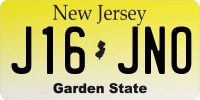 NJ license plate J16JNO