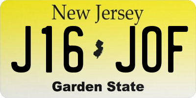 NJ license plate J16JOF