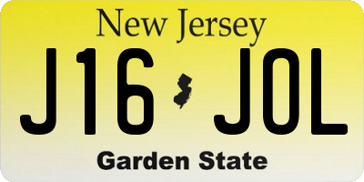 NJ license plate J16JOL