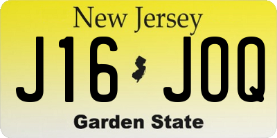NJ license plate J16JOQ