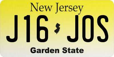 NJ license plate J16JOS