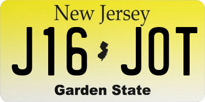 NJ license plate J16JOT