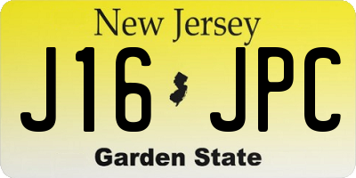 NJ license plate J16JPC