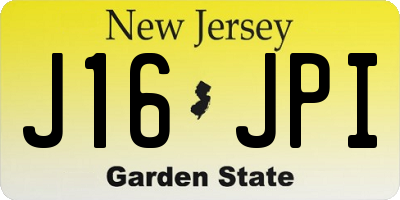 NJ license plate J16JPI