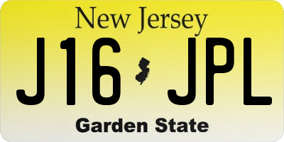 NJ license plate J16JPL