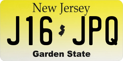 NJ license plate J16JPQ