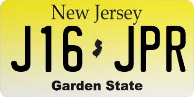 NJ license plate J16JPR