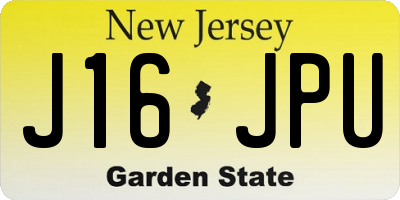 NJ license plate J16JPU
